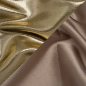 Double Faced Lame Mikado – Taupe and Gold – Sara Collection Double Faced Lame Mikado – Taupe and Gold – Sara Collection