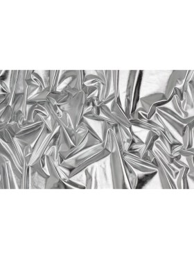 Metallic Foiled Polyester Jersey Knit – Silver – Amalthea Collection Metallic Foiled Polyester Jersey Knit – Silver – Amalthea Collection