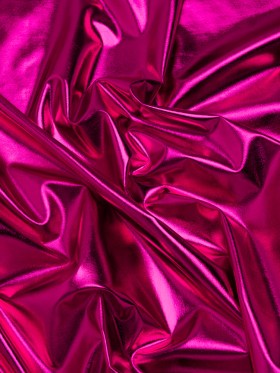 Metallic Foiled Polyester Jersey Knit – Fuchsia – Amalthea Collection Metallic Foiled Polyester Jersey Knit – Fuchsia – Amalthea Collection
