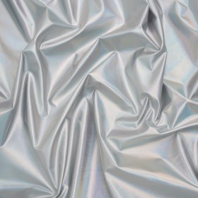 Metallic Foiled Polyester Jersey Knit – Holographic Silver – Amalthea Collection Metallic Foiled Polyester Jersey Knit – Holographic Silver – Amalthea Collection