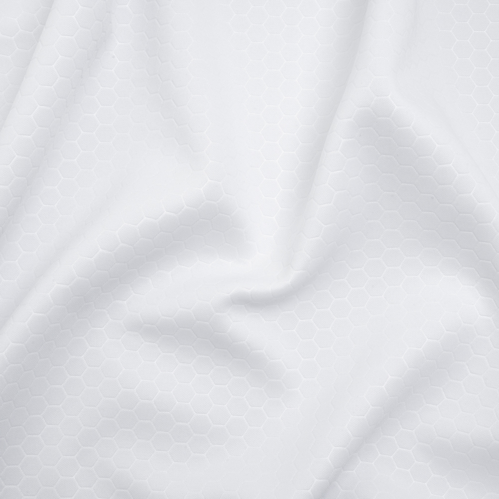 Yaya Han Stretch Scuba Knit – White Hexagons – Cosplay Collection Yaya Han Stretch Scuba Knit – White Hexagons – Cosplay Collection