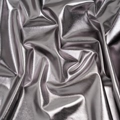 Metallic Foiled Polyester Jersey Knit – Gunmetal – Amalthea Collection Metallic Foiled Polyester Jersey Knit – Gunmetal – Amalthea Collection
