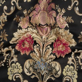 Yaya Han Metallic Polyester Brocade – Black, Red and Sage Green Floral Damask – Cosplay Collection Yaya Han Metallic Polyester Brocade – Black, Red and Sage Green Floral Damask – Cosplay Collection