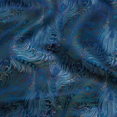 Yaya Han Lustrous Polyester Brocade – Blue, Brown and White Peacock Feathers – Cosplay Collection Yaya Han Lustrous Polyester Brocade – Blue, Brown and White Peacock Feathers – Cosplay Collection