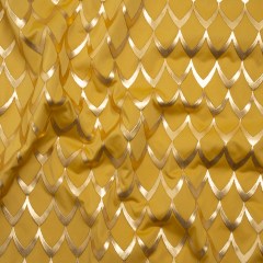 Yaya Han Stretch Polyester Jersey with Vinyl Puff Print – Mustard Yellow and Metallic Gold Dragon Scales – Cosplay Collection Yaya Han Stretch Polyester Jersey with Vinyl Puff Print – Mustard Yellow and Metallic Gold Dragon Scales – Cosplay Collection