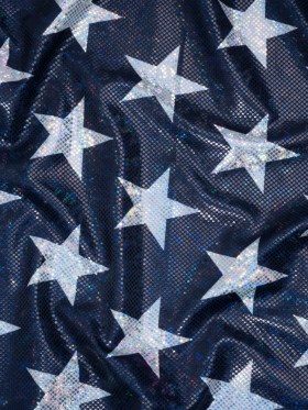 Yaya Han Stretch Spandex Polyester Jersey Print with Holographic Foiling – Navy and Silver Stars – Cosplay Collection Yaya Han Stretch Spandex Polyester Jersey Print with Holographic Foiling – Navy and Silver Stars – Cosplay Collection