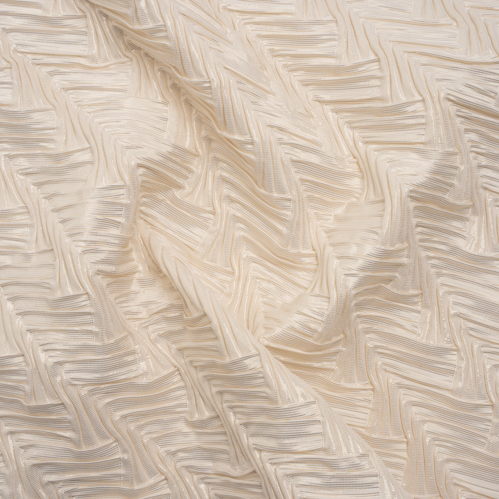 Yaya Han Puckered Novelty Woven – Cream and Gold Geometric Diagonal Stripes – Cosplay Collection Yaya Han Puckered Novelty Woven – Cream and Gold Geometric Diagonal Stripes – Cosplay Collection