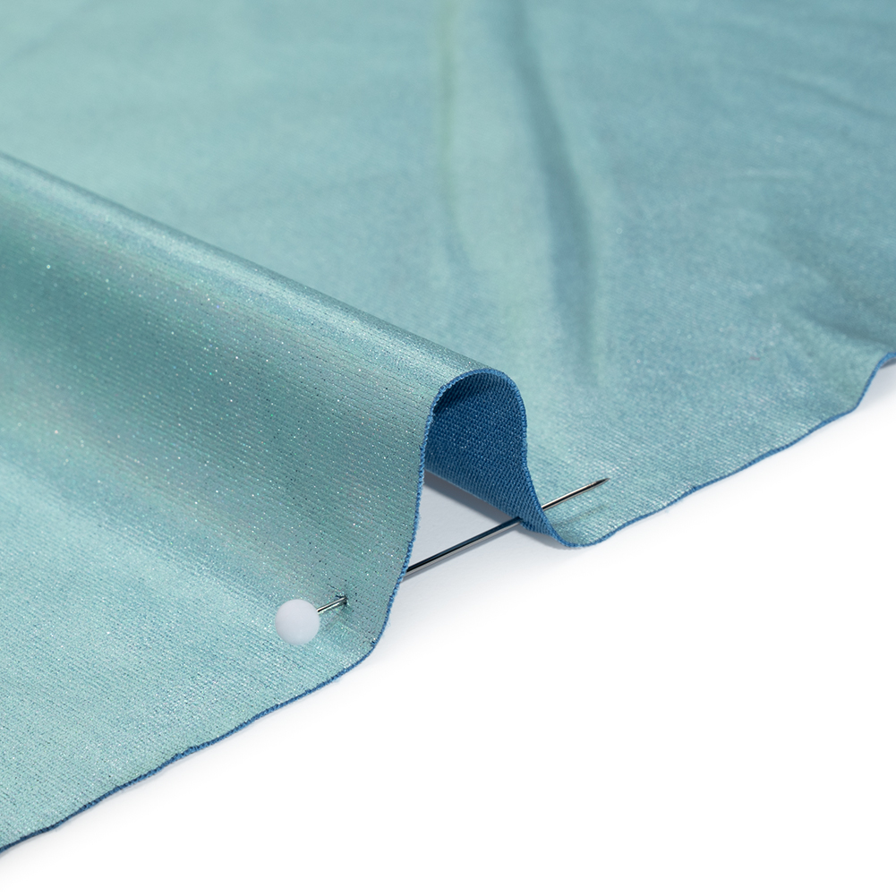 Yaya Han Metallic Foiled Stretch Spandex Polyester Jersey – Glassy Light Blue Oil Slick – Cosplay Collection Yaya Han Metallic Foiled Stretch Spandex Polyester Jersey – Glassy Light Blue Oil Slick – Cosplay Collection