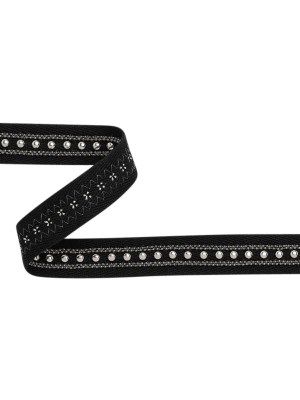 Yaya Han Twill Tape with Studs and Chains – Gothic Silver and Black, 0.75″ – Cosplay Collection Yaya Han Twill Tape with Studs and Chains – Gothic Silver and Black, 0.75″ – Cosplay Collection