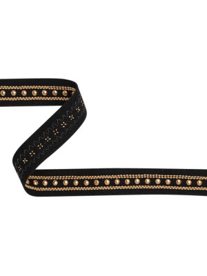 Yaya Han Twill Tape with Studs and Chains – Gothic Gold and Black, 0.75″ – Cosplay Collection Yaya Han Twill Tape with Studs and Chains – Gothic Gold and Black, 0.75″ – Cosplay Collection