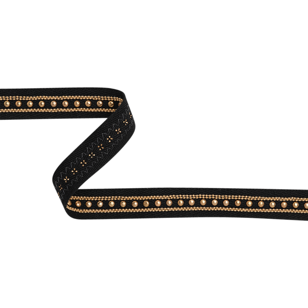 Yaya Han Twill Tape with Studs and Chains – Gothic Gold and Black, 0.75″ – Cosplay Collection Yaya Han Twill Tape with Studs and Chains – Gothic Gold and Black, 0.75″ – Cosplay Collection