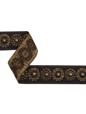 Yaya Han Beaded Jacquard Ribbon Trim – Nairobi Black, Brown and Antique Gold Circles, 1.875″ – Cosplay Collection Yaya Han Beaded Jacquard Ribbon Trim – Nairobi Black, Brown and Antique Gold Circles, 1.875″ – Cosplay Collection