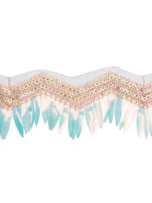 Yaya Han Iridescent Sequin Fringe on Zig Zag Braided Trim – Tango Blue, Gold and Baby Pink, 3″ – Cosplay Collection Yaya Han Iridescent Sequin Fringe on Zig Zag Braided Trim – Tango Blue, Gold and Baby Pink, 3″ – Cosplay Collection