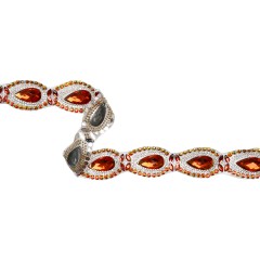 Yaya Han Iron-On Princess Crystal Rhinestone Trim – Iridescent Red Outlined Teardrops, 1.375″ – Cosplay Collection Yaya Han Iron-On Princess Crystal Rhinestone Trim – Iridescent Red Outlined Teardrops, 1.375″ – Cosplay Collection