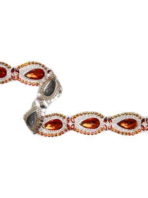 Yaya Han Iron-On Princess Crystal Rhinestone Trim – Iridescent Red Outlined Teardrops, 1.375″ – Cosplay Collection Yaya Han Iron-On Princess Crystal Rhinestone Trim – Iridescent Red Outlined Teardrops, 1.375″ – Cosplay Collection