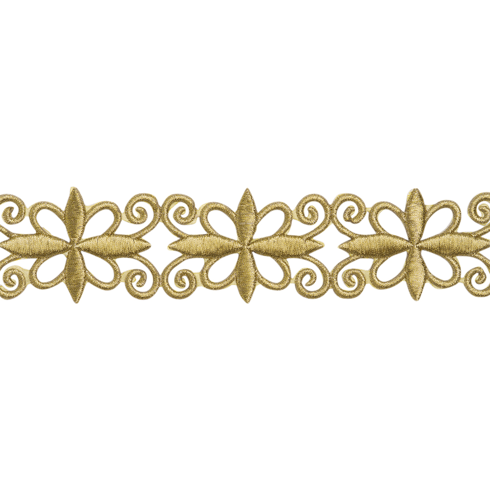Yaya Han Iron-On Metallic Embroidered Trim – Gold Verona Filigree, 2″ – Cosplay Collection Yaya Han Iron-On Metallic Embroidered Trim – Gold Verona Filigree, 2″ – Cosplay Collection
