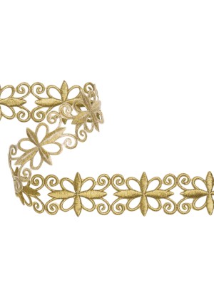 Yaya Han Iron-On Metallic Embroidered Trim – Gold Verona Filigree, 2″ – Cosplay Collection Yaya Han Iron-On Metallic Embroidered Trim – Gold Verona Filigree, 2″ – Cosplay Collection