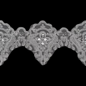 Yaya Han Metallic Corded and Beaded Embroidered Lace Trim – Silver Fae Floral Scallops, 5″ – Cosplay Collection Yaya Han Metallic Corded and Beaded Embroidered Lace Trim – Silver Fae Floral Scallops, 5″ – Cosplay Collection