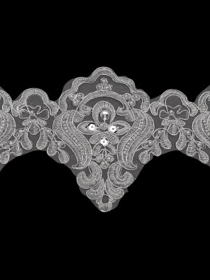 Yaya Han Metallic Corded and Beaded Embroidered Lace Trim – Silver Fae Floral Scallops, 5″ – Cosplay Collection Yaya Han Metallic Corded and Beaded Embroidered Lace Trim – Silver Fae Floral Scallops, 5″ – Cosplay Collection