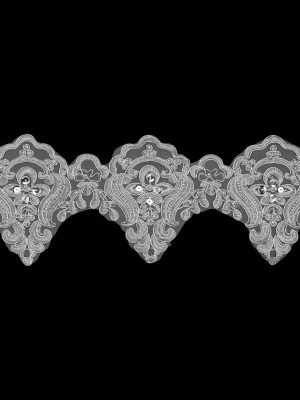 Yaya Han Metallic Corded and Beaded Embroidered Lace Trim – Silver Fae Floral Scallops, 5″ – Cosplay Collection Yaya Han Metallic Corded and Beaded Embroidered Lace Trim – Silver Fae Floral Scallops, 5″ – Cosplay Collection