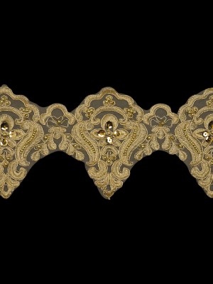 Yaya Han Metallic Corded and Beaded Embroidered Lace Trim – Gold Fae Floral Scallops, 5″ – Cosplay Collection Yaya Han Metallic Corded and Beaded Embroidered Lace Trim – Gold Fae Floral Scallops, 5″ – Cosplay Collection