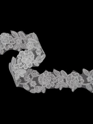 Yaya Han Metallic Corded Embroidered Lace Trim – Silver Fae Floral Vine, 2.5″ – Cosplay Collection Yaya Han Metallic Corded Embroidered Lace Trim – Silver Fae Floral Vine, 2.5″ – Cosplay Collection