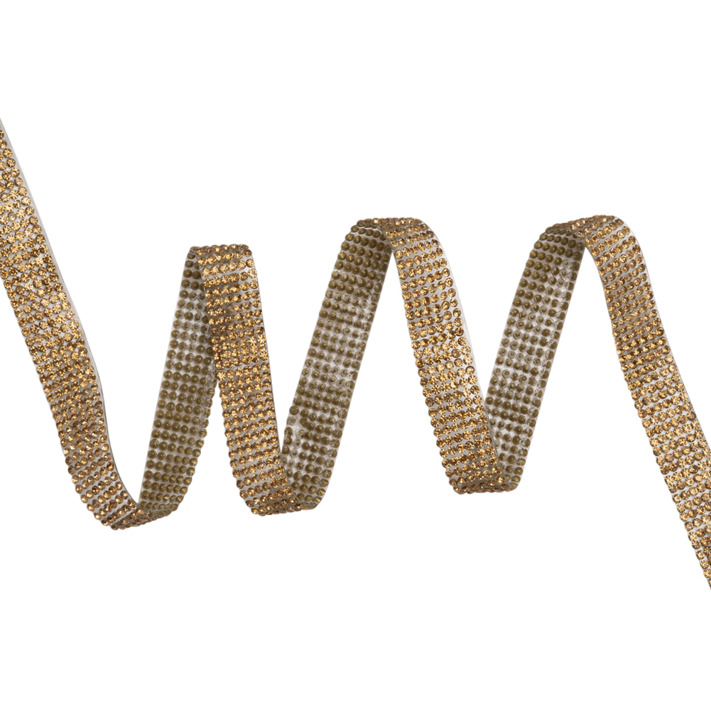 Yaya Han Iron-On Rhinestone Trim – 6-Row Gold, 0.5″ – Cosplay Collection Yaya Han Iron-On Rhinestone Trim – 6-Row Gold, 0.5″ – Cosplay Collection