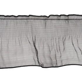 Yaya Han Pleated Ruffle Organza Trim – Mermaid Black and Iridescent Stripes, 5″ – Cosplay Collection Yaya Han Pleated Ruffle Organza Trim – Mermaid Black and Iridescent Stripes, 5″ – Cosplay Collection