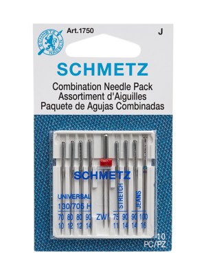 Schmetz Machine Needles Combination Pack – Universal, Stretch and Denim Assorted Sizes – 9 ct Schmetz Machine Needles Combination Pack – Universal, Stretch and Denim Assorted Sizes – 9 ct