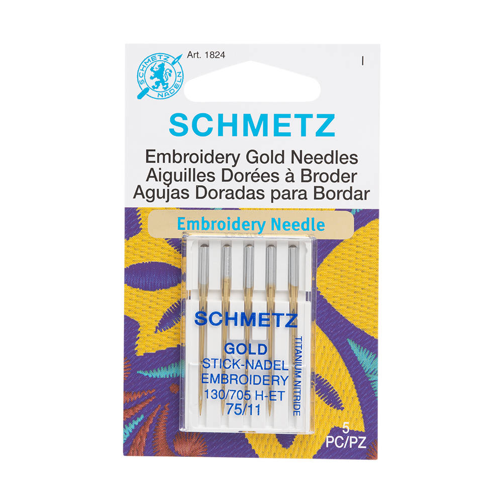 Schmetz Gold Embroidery Machine Needles – 75/11 – 5 ct Schmetz Gold Embroidery Machine Needles – 75/11 – 5 ct