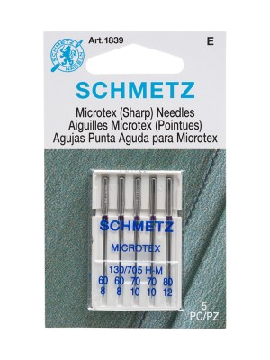 Schmetz Microtex Sharp Machine Needles – Assorted Sizes – 5 ct Schmetz Microtex Sharp Machine Needles – Assorted Sizes – 5 ct