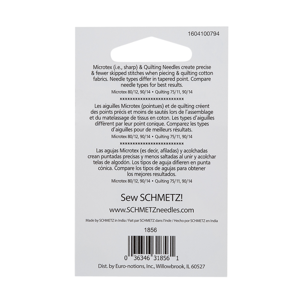 Schmetz Piecing and Quilting Machine Needles – Assorted Sizes and Types – 5 ct Schmetz Piecing and Quilting Machine Needles – Assorted Sizes and Types – 5 ct