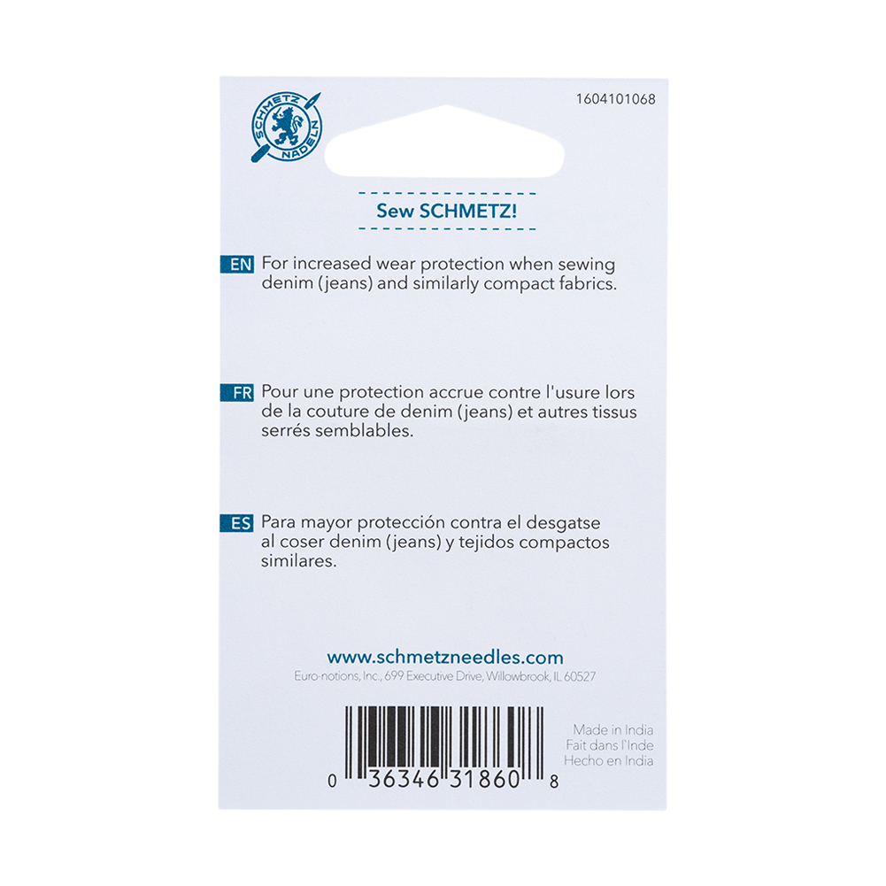 Schmetz Gold Plated Denim/Jeans Machine Needles – 90/14 – 5 ct Schmetz Gold Plated Denim/Jeans Machine Needles – 90/14 – 5 ct