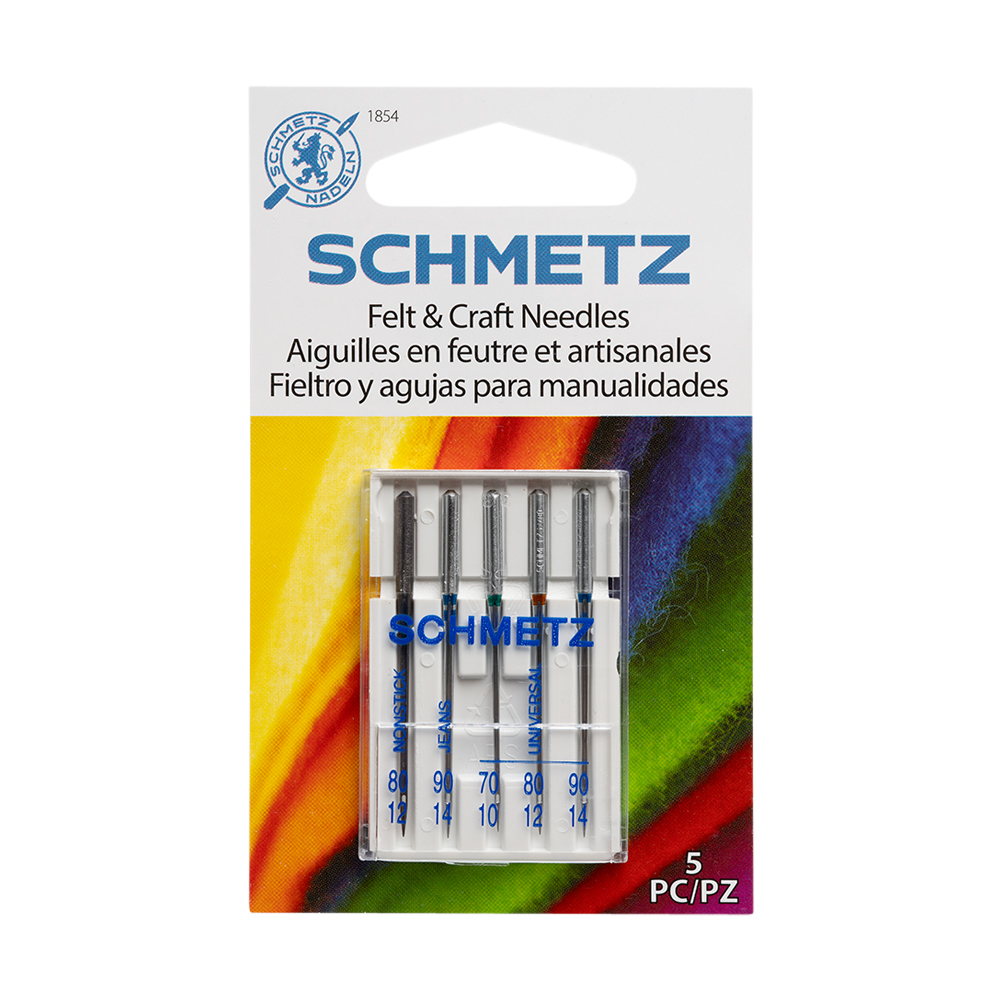 Schmetz Felt and Craft Machine Needles – Assorted Sizes and Types – 5 ct Schmetz Felt and Craft Machine Needles – Assorted Sizes and Types – 5 ct