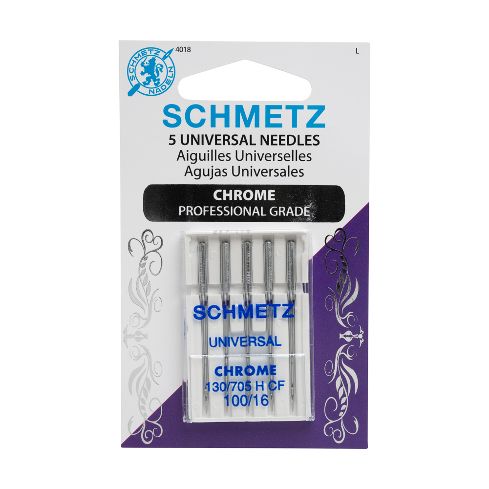 Schmetz Chrome Universal Machine Needles – 100/16 – 5 ct Schmetz Chrome Universal Machine Needles – 100/16 – 5 ct