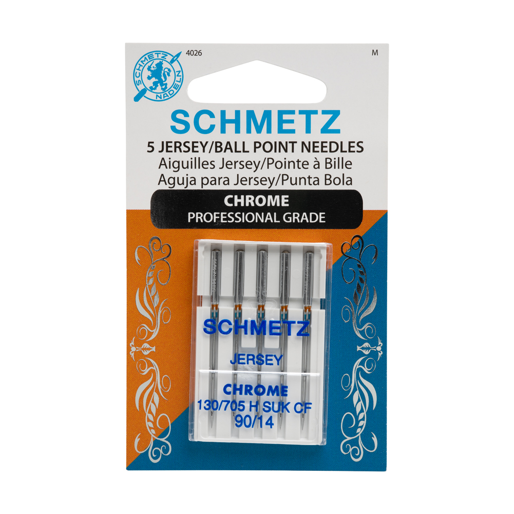 Schmetz Chrome Jersey/Ball Point Machine Needles – 90/14 – 5 ct Schmetz Chrome Jersey/Ball Point Machine Needles – 90/14 – 5 ct