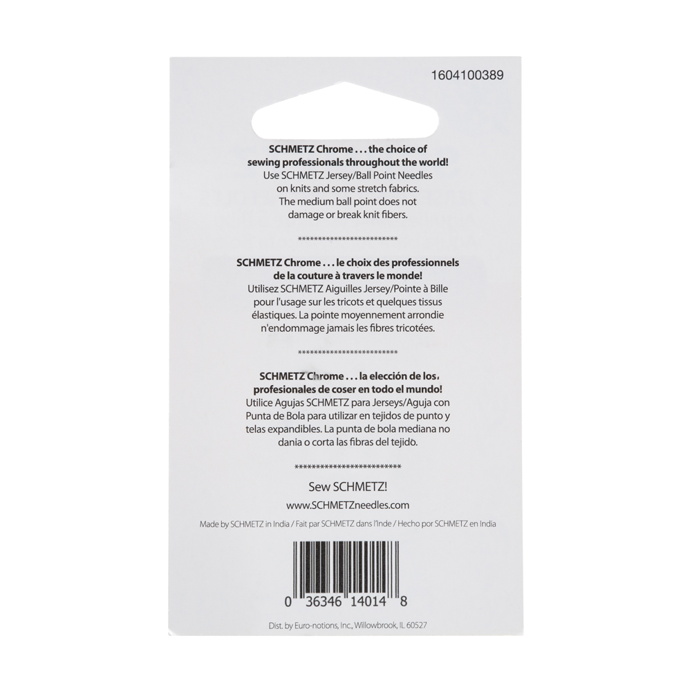 Schmetz Chrome Jersey/Ball Point Machine Needles - 80/12 - 5 ct