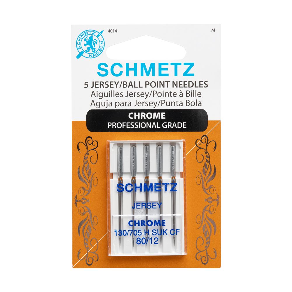 Schmetz Chrome Jersey/Ball Point Machine Needles – 80/12 – 5 ct Schmetz Chrome Jersey/Ball Point Machine Needles – 80/12 – 5 ct