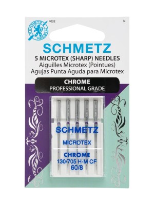 Schmetz Chrome Microtex Sharp Machine Needles – 60/8 – 5 ct Schmetz Chrome Microtex Sharp Machine Needles – 60/8 – 5 ct