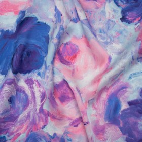 Silk Charmeuse Print 16MM, Made in Italy – Baby Pink, Light Blue and Periwinkle Painted Roses Silk Charmeuse Print 16MM, Made in Italy – Baby Pink, Light Blue and Periwinkle Painted Roses