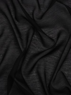 Silk and Cotton Voile – Black – Deadstock Silk and Cotton Voile – Black – Deadstock