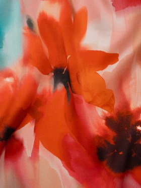 Silk Charmeuse Print 16MM, Made in Italy – Red and Pink Soft Watercolor Florals Silk Charmeuse Print 16MM, Made in Italy – Red and Pink Soft Watercolor Florals