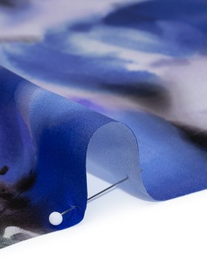 Silk Charmeuse Print 16MM, Made in Italy – Ultramarine Blue and Lilac Soft Watercolor Florals Silk Charmeuse Print 16MM, Made in Italy – Ultramarine Blue and Lilac Soft Watercolor Florals