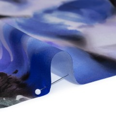 Silk Charmeuse Print 16MM, Made in Italy – Ultramarine Blue and Lilac Soft Watercolor Florals Silk Charmeuse Print 16MM, Made in Italy – Ultramarine Blue and Lilac Soft Watercolor Florals