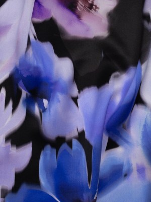Silk Charmeuse Print 16MM, Made in Italy – Ultramarine Blue and Lilac Soft Watercolor Florals Silk Charmeuse Print 16MM, Made in Italy – Ultramarine Blue and Lilac Soft Watercolor Florals