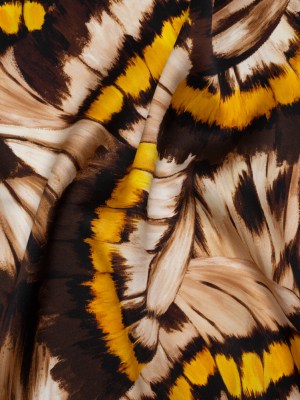 Silk Charmeuse Print 16MM, Made in Italy – Brown, Beige and Golden Yellow Butterfly Wings Silk Charmeuse Print 16MM, Made in Italy – Brown, Beige and Golden Yellow Butterfly Wings