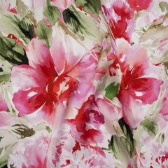 Silk Charmeuse Print 16MM, Made in Italy – Red, Pink and Green Watercolor Flower Garden Silk Charmeuse Print 16MM, Made in Italy – Red, Pink and Green Watercolor Flower Garden