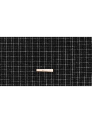 Yarn-Dyed Cotton Flannel – White on Black Windowpane Checks – Deadstock Yarn-Dyed Cotton Flannel – White on Black Windowpane Checks – Deadstock