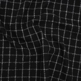 Yarn-Dyed Cotton Flannel – White on Black Windowpane Checks – Deadstock Yarn-Dyed Cotton Flannel – White on Black Windowpane Checks – Deadstock