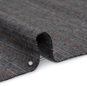 Yarn-Dyed Cotton Twill Flannel – Gray, Sky Blue and Red Pinstripes – Deadstock Yarn-Dyed Cotton Twill Flannel – Gray, Sky Blue and Red Pinstripes – Deadstock